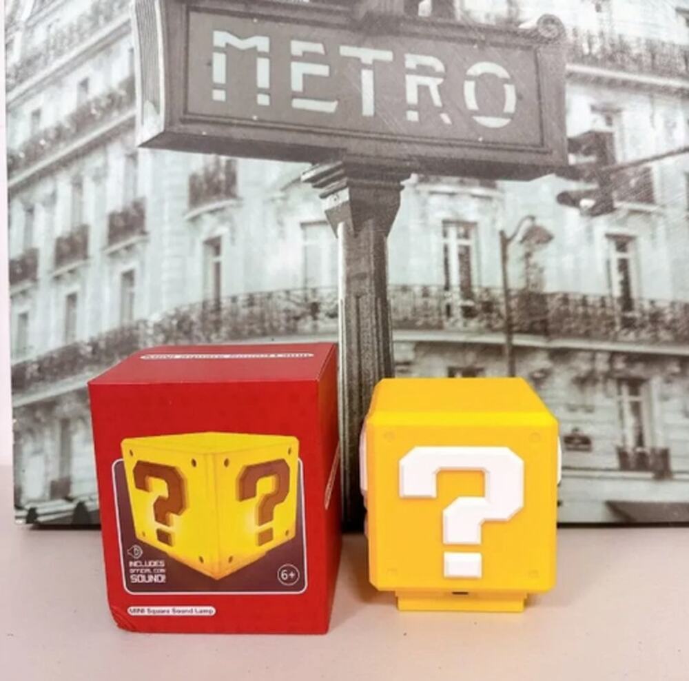 Super Mario Bros Mini Question Block Night Light with Coin Sound